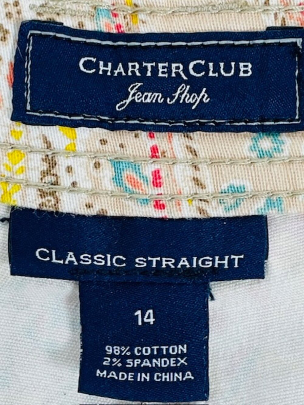Charter Club Jean Shop High Rise Jeans Sz 14 Stretch Paisley Boho Artsy Indie - Picture 5 of 5
